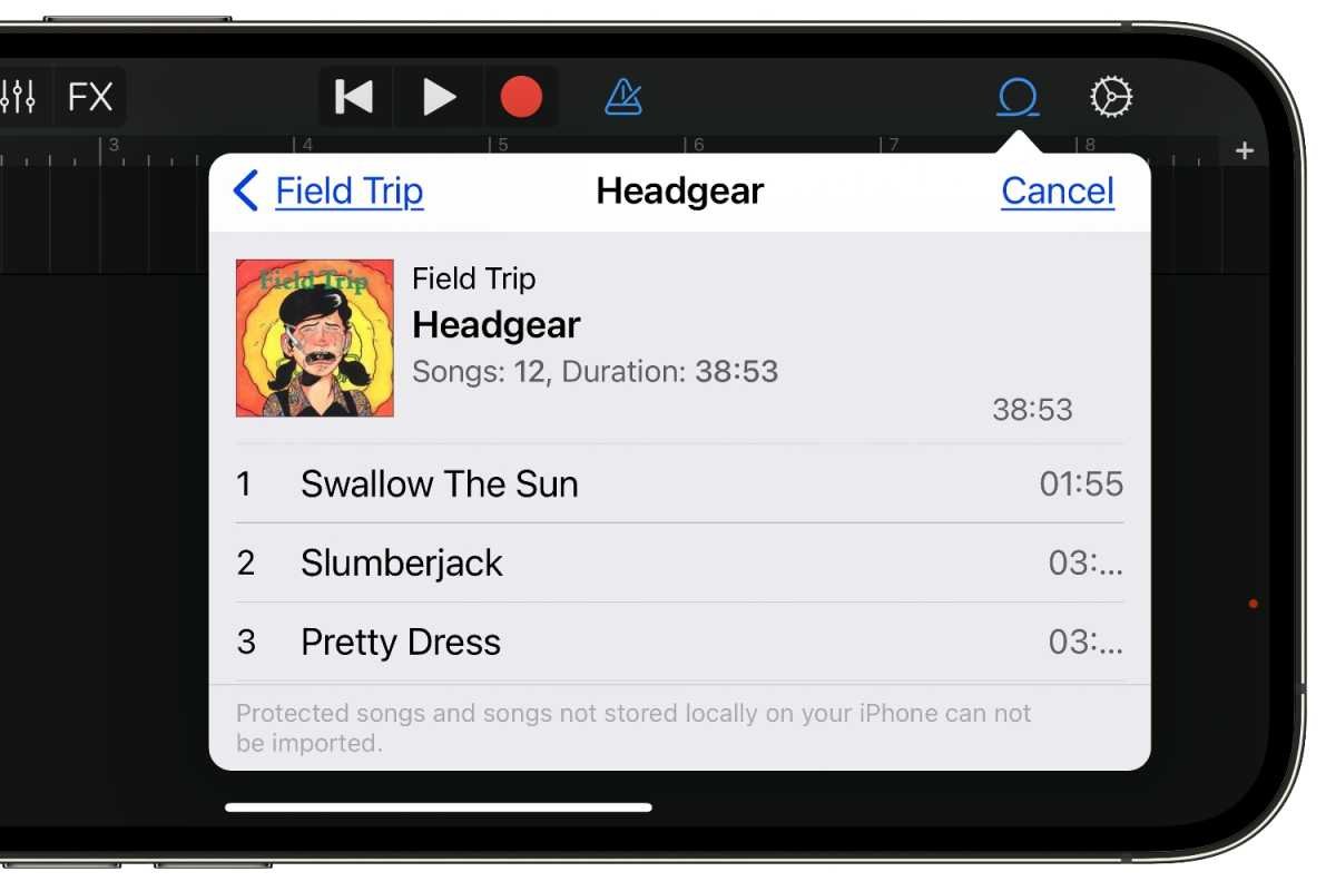 GarageBand iOS Song Import