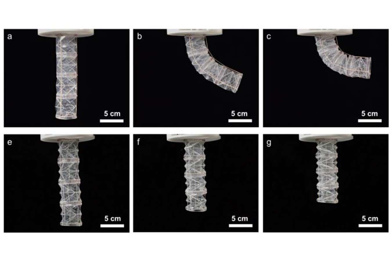 The robotic arm at different stages of activation