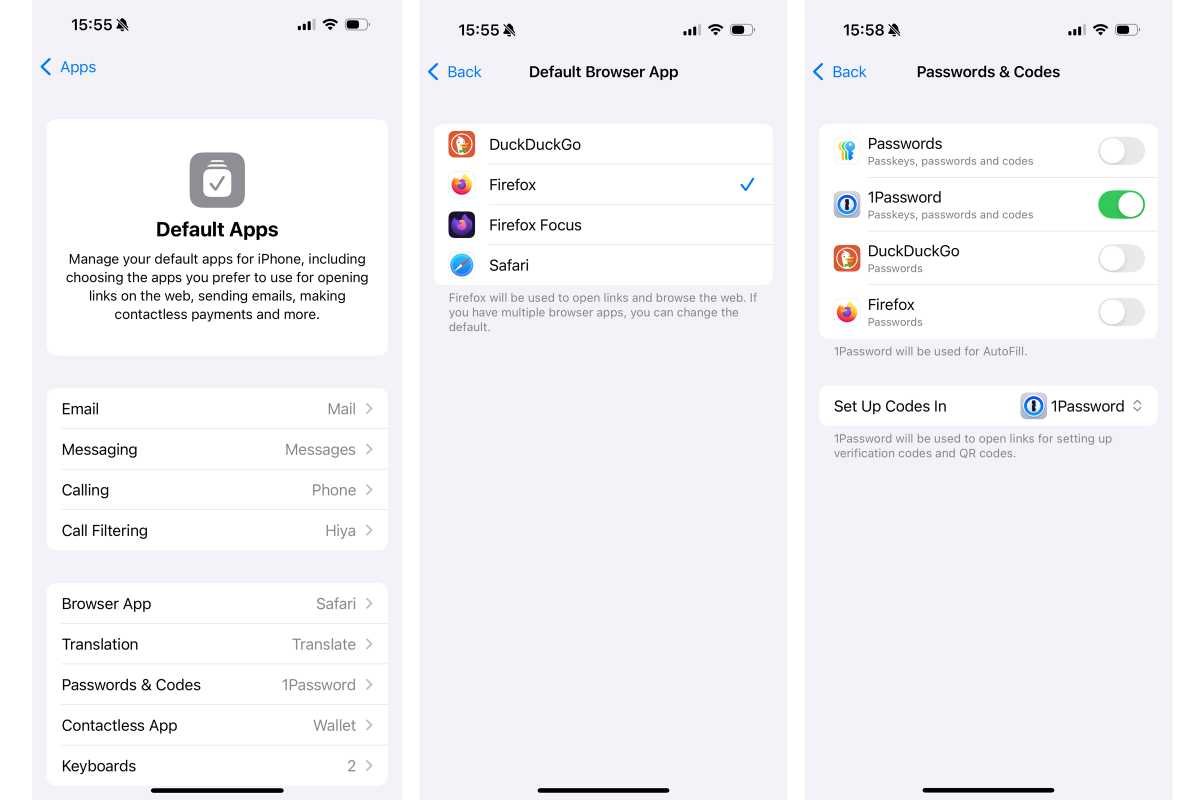 iPhone — Settings Displays Standard Apps -Setting