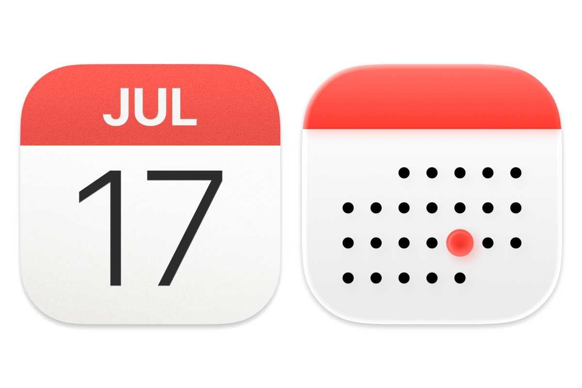 MacOS 15 & MacOS 26 calendar icons