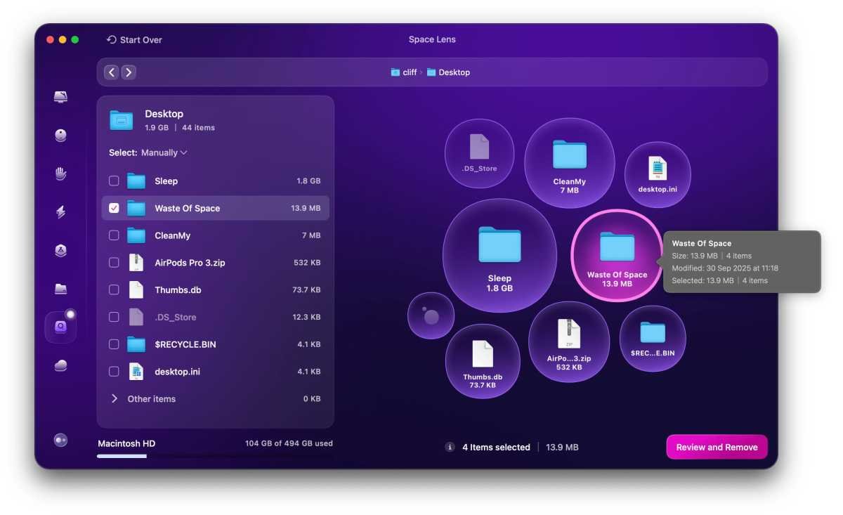 Rum lens Cleanmymac